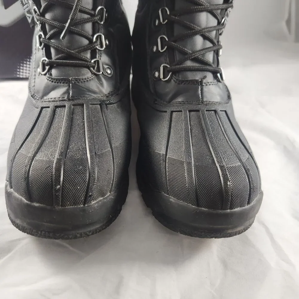 Fila Men's Sz 12 Weathertech Extreme Waterproof Duck Boots Black - Used w/ Box